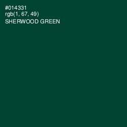 #014331 - Sherwood Green Color Image